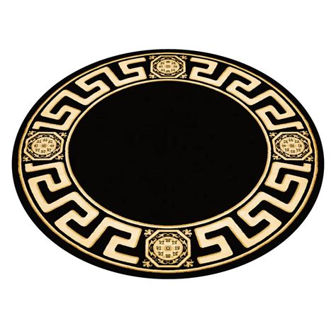 versace teppichh rund|Teppich rund Versace Muster SCHWARZ .